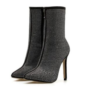 Women Pointed Toe Heeled Boots