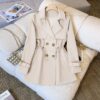 Women's Fashion Tailored Collar Trench Coat Waist Trimming Coat