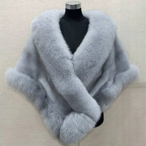 Imitated Mink Fox Fur Cape Coat Plus-sized Dress Shawl